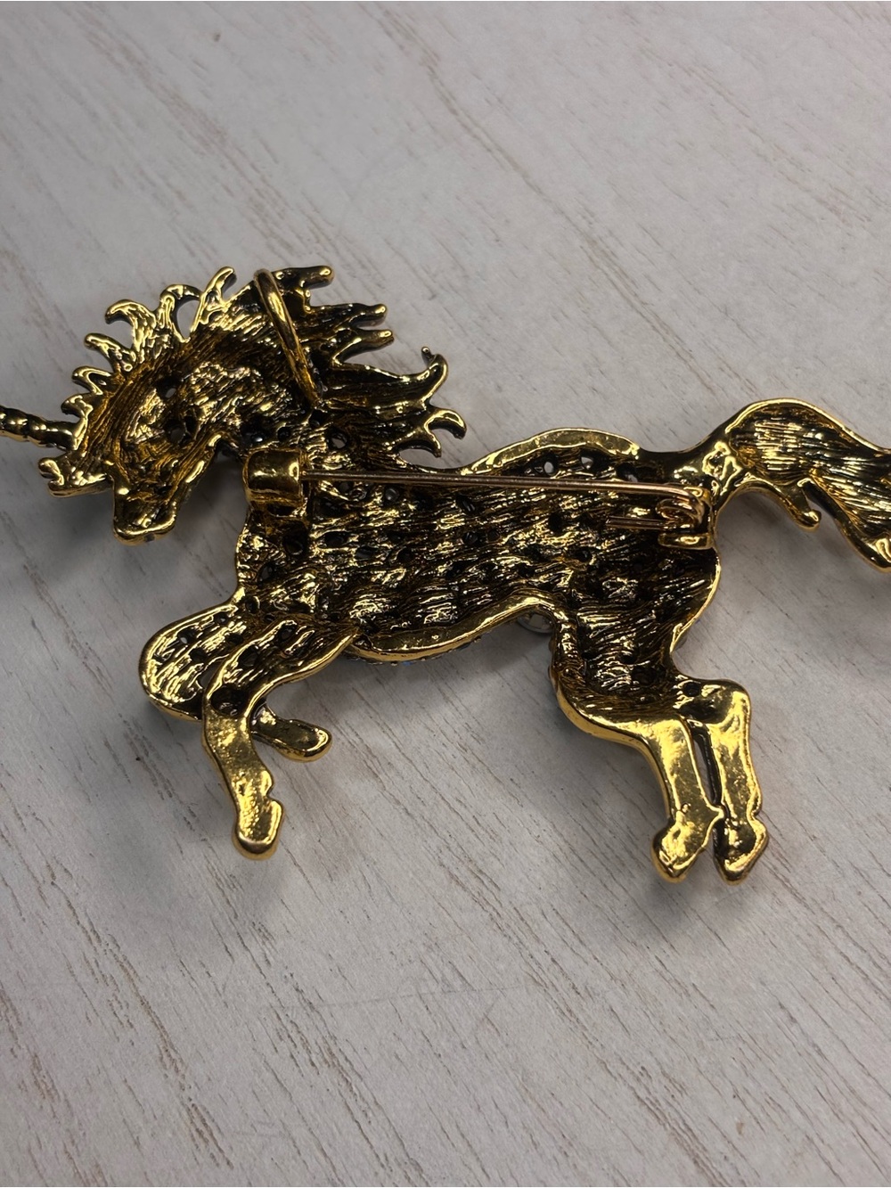 Unicorn Rhinestone Statement Brooch Pin - Picture 4 of 4